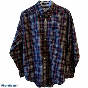 Tommy Hilfiger L/S Shirt Blue Red White Plaid Sz L